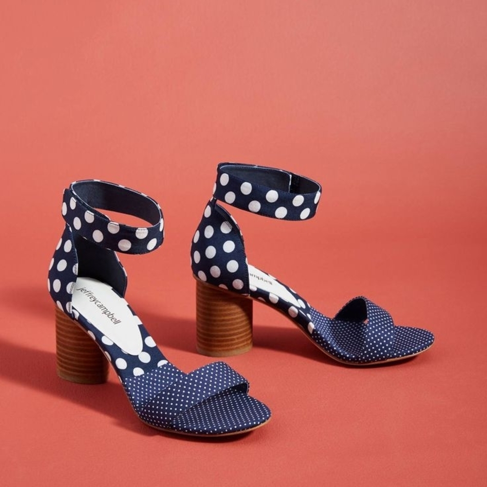 Jeffrey Campbell Navy Polka Dot Heels
